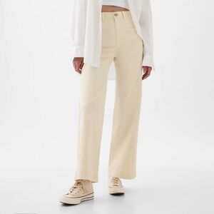 GAP beige highrise girlfriend khaki straight leg utility khaki chino pant